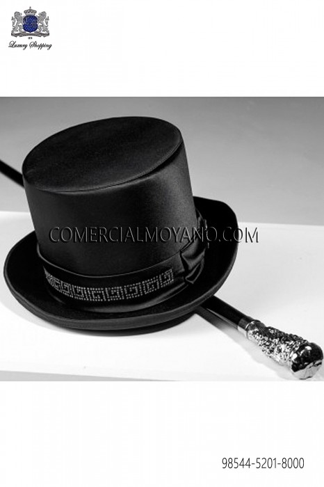 Top hat in black satin 98544-5201-8000 Ottavio Nuccio Gala.