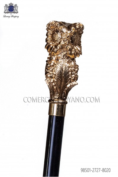 Black cane with golden pommel 98501-2727-8020 Ottavio Nuccio Gala.