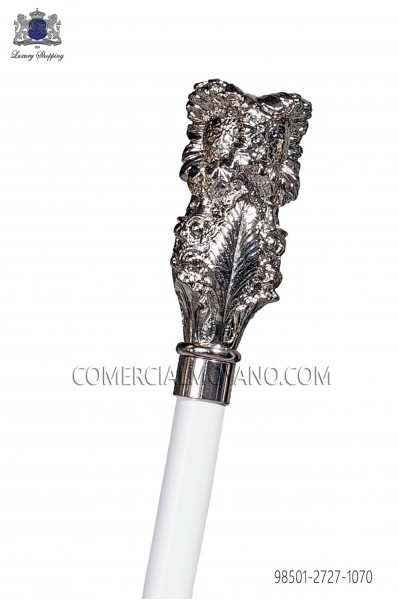 White cane with silver pommel 98501-2727-1070 Ottavio Nuccio Gala.