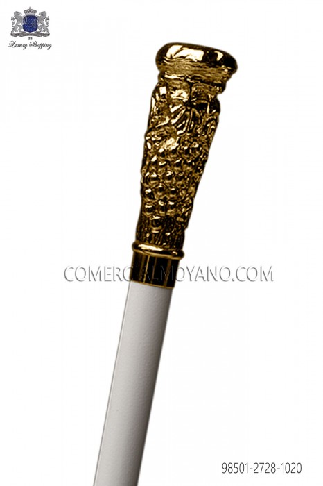 White cane with gold handle cluster 98501-2728-1020 Ottavio Nuccio Gala.