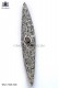 Pure silver lapel pin with black stone 98521-7008-7000 Ottavio Nuccio Gala.