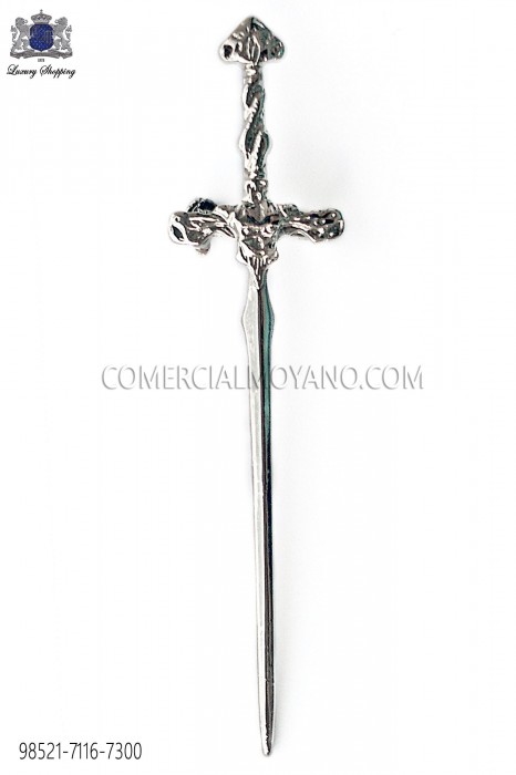 Silver gothic sword lapel pin 98521-7116-7300 Ottavio Nuccio Gala.