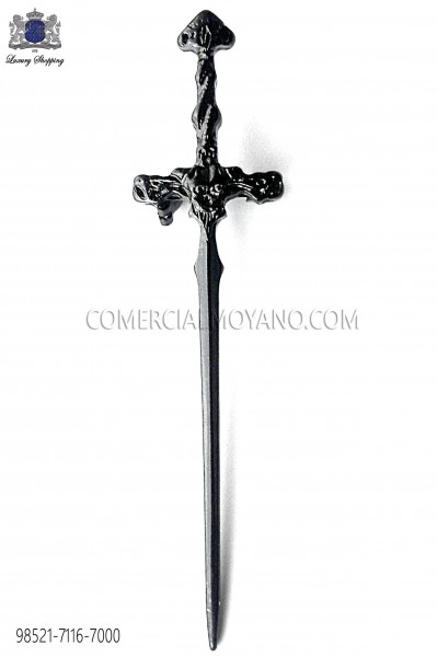 Black gothic sword lapel pin 98521-7116-8000 Ottavio Nuccio Gala.