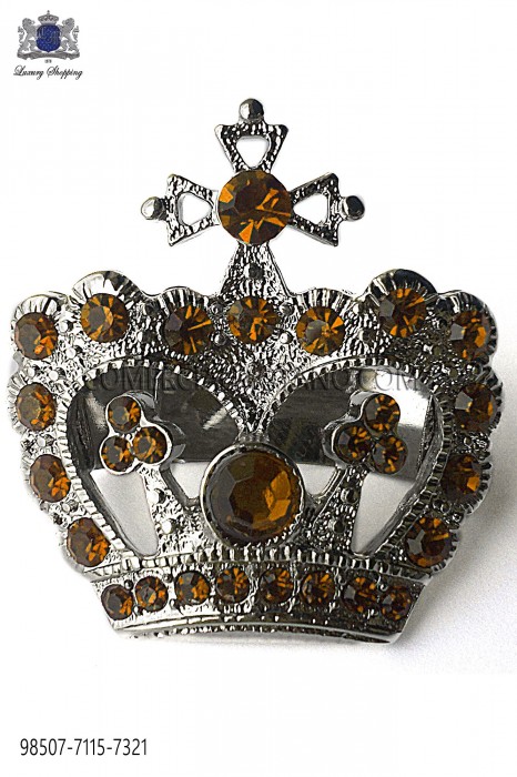 Crown clasp with topaz tone rhinestone 98507-7115-7321 Ottavio Nuccio Gala.