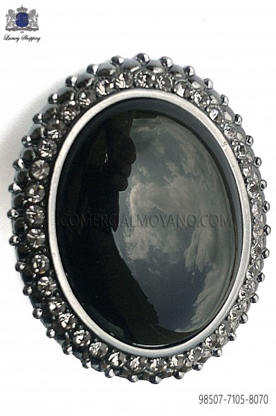 Gunmetal grey clasp with black cameo 98507-7105-8070 Ottavio Nuccio Gala.