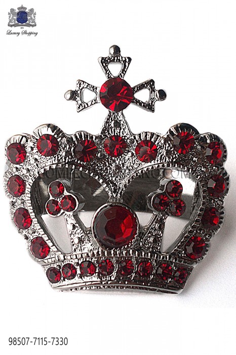 Crown clasp with red rhinestone 98507-7115-7330 Ottavio Nuccio Gala.