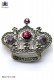 Pure silver brooch crown design violets crystal 98521-7017-7200 Ottavio Nuccio Gala.