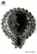 Pure silver baroque brooch with black stone 98521-7058-8000 Ottavio Nuccio Gala.
