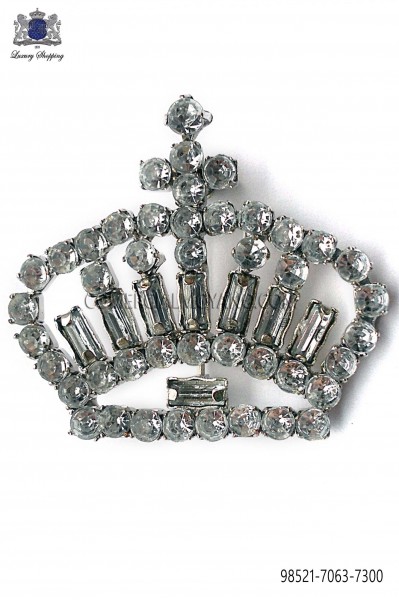 Crown brooch with crystal rhinestones 98521-7063-7300 Ottavio Nuccio Gala.