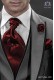 Bordeaux ascot tie and handkerchief 56577-2645-3100 Ottavio Nuccio Gala