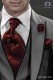 Bordeaux ascot tie and handkerchief 56577-2645-3100 Ottavio Nuccio Gala