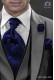 Blue ascot tie and handkerchief 56577-2645-5300 Ottavio Nuccio Gala