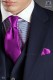 Purple satin tie and handkerchief 56502-2640-3700 Ottavio Nuccio Gala.