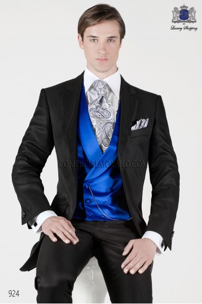 black short frock groom suit 924