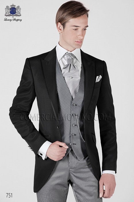 Italian black short frock groom suit 751 Ottavio Nuccio Gala