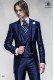 Italian metallic blue short frock groom suit 406 Ottavio Nuccio Gala