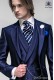 Blue fashionable striped ascot tie and hanky 2876-8600 Ottavio Nuccio Gala