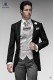Italian black short frock groom suit