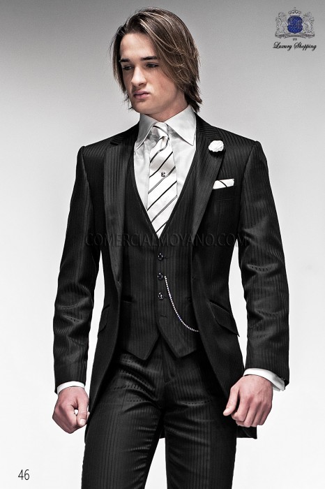 talienisch schwarzen Bräutigam Longsakko-Anzug 3-teilig
