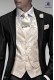 White groom waistcoat in silk jacquard fabric