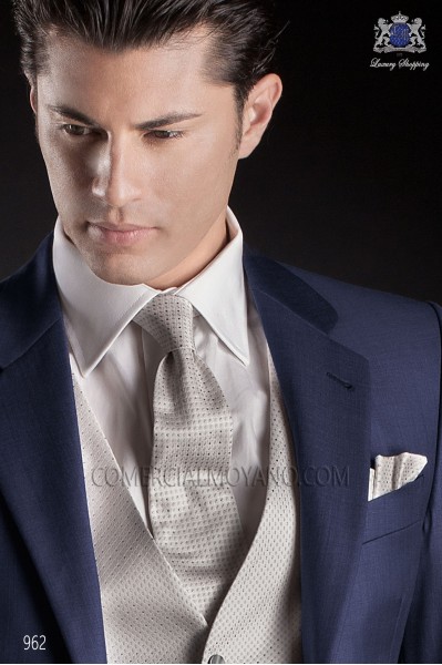Gray pure silk tie & handkerchief 56502-2883-7300 Ottavio Nuccio Gala