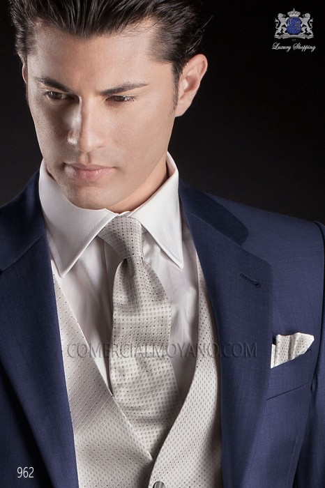 Gray pure silk tie & handkerchief 56502-2883-7300 Ottavio Nuccio Gala