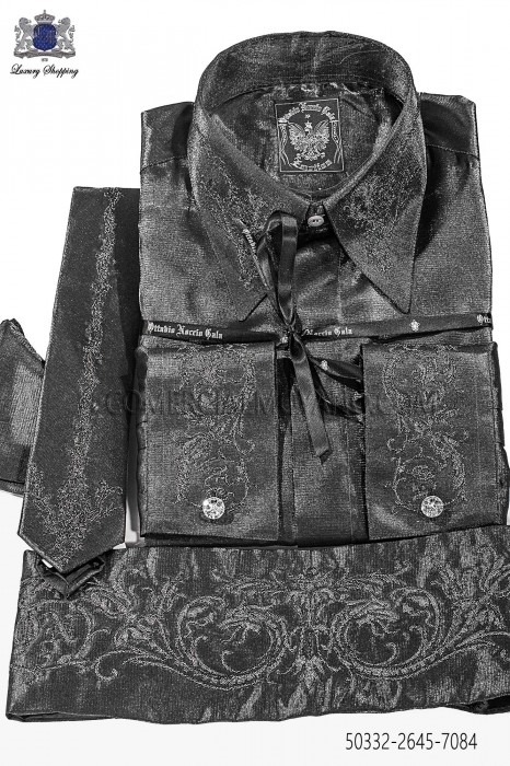 Gray lurex shirt and accesories 50132-2645-7084 Ottavio Nuccio Gala