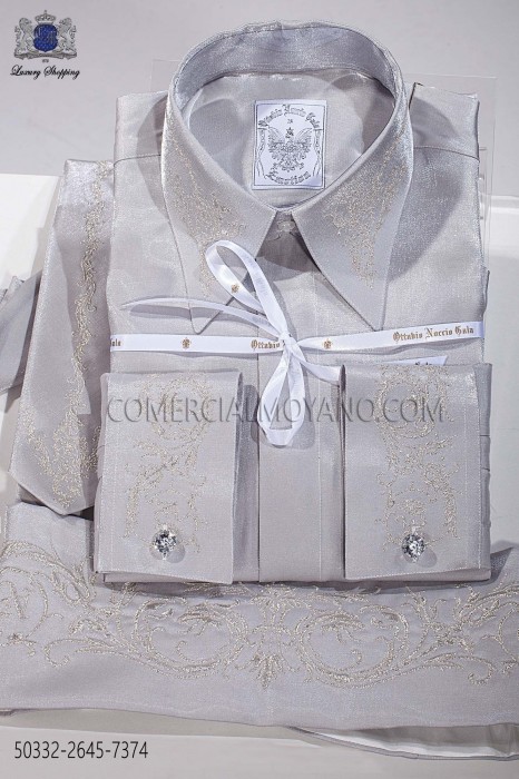Shirt et accessoires de lurex gris 50332-2645-7374 Ottavio Nuccio Gala