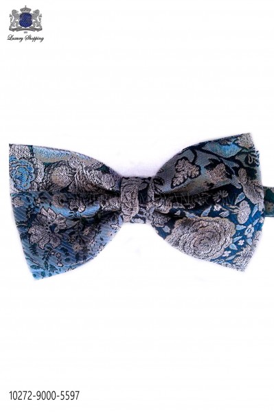 Sky blue jacquard silk bow tie 10272-9000-5597 Ottavio Nuccio Gala.