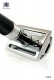  Classic English shaving razor. Elegant black metallic head with ebony handle. Edwin Jagger.