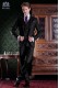 Italian tailoring suit stylish cut "Slim" two buttons. 100% black wool fabric.
