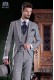 Elegante italienische Gehrock cut "Slim". Prince of Wales-Gewebe mit dünnen blauen Streifen.