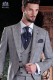 Elegante italienische Gehrock cut "Slim". Prince of Wales-Gewebe mit dünnen blauen Streifen.