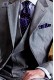  Italian tailoring suit stylish cut "Slim" two buttons. Pearl gray woven alpaca wool.