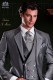 Italian tailoring suit stylish cut "Slim". Medium gray woven alpaca wool.