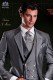 Maillot de couture italienne coupe élégante "Slim". Gris moyen tissé de laine d'alpaga.