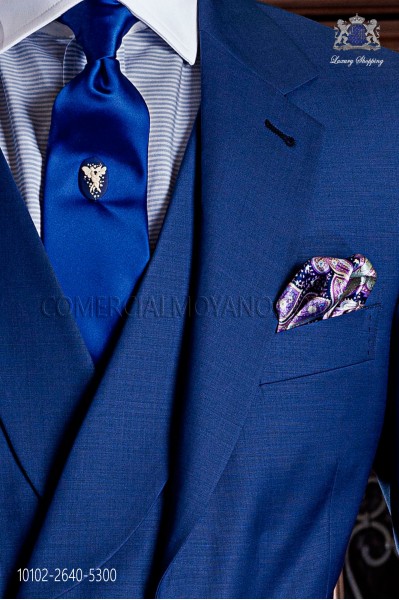  Satin bleu cravate