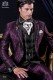 Groomswear Baroque. Suit coat maroon vintage fabric and black brocade with silver embroidery yarns.
