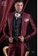 Groomswear Baroque. Suit coat black vintage fabric with silver embroidery and red brocade.