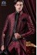 Groomswear Baroque. Suit coat in vintage red and black brocade fabric with gold embroidery.