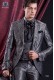  Groomswear Baroque. Suit coat of time Jacquard gray and black with pointed lapels.