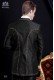 Groomswear Baroque. Vintage suit coat black brocade fabric with gold embroidery.