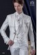 Groomswear Baroque. Levita vintage white brocade fabric with brooch fantasy.