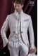 Groomswear Baroque. Levita vintage white brocade fabric color neck Napoleon.