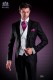 Italian wedding suit Slim stylish cut. Peak lapel with single patterned button closure and contrast fabric piping. 