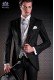 Italian short-tailed wedding suit Slim stylish cut, made from false plain fabric in black