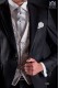 Italian short-tailed wedding suit Slim stylish cut, made from false plain fabric in black