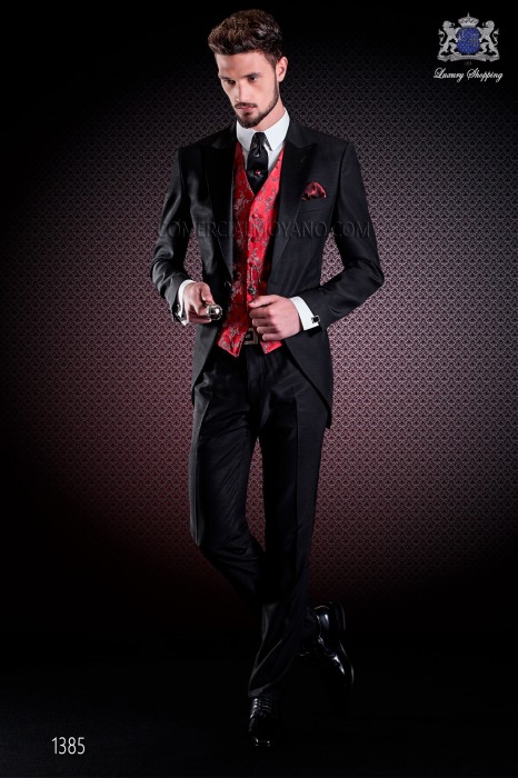 Veste de costume de marié demi-tight noir de coupe élégante Slim, en New Performance noir