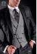 Italian wedding suit Slim stylish cut, made from black wool sateen fabric.