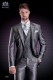 Italian short-tailed wedding suit with Slim stylish cut, made from a gray New Performance fabric
